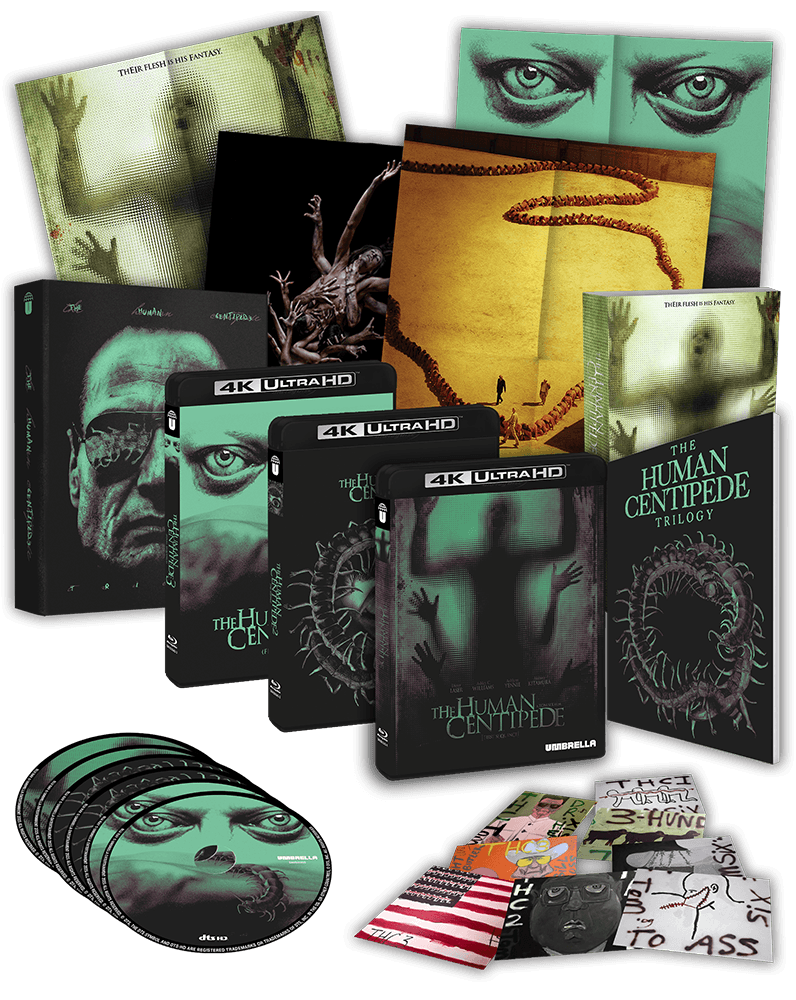 The Human Centipede Trilogy 4K UHD from Umbrella Entertainment - Collector's Edition