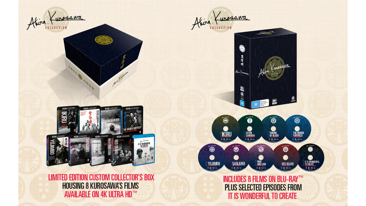 Akira Kurosawa Collection 4K UHD and Blu-ray Box Sets by Madman Films arriving in June