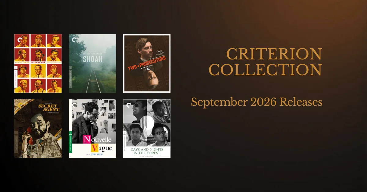 Criterion Collection September 2026 Releases: Six Titles on 4K and Blu-ray