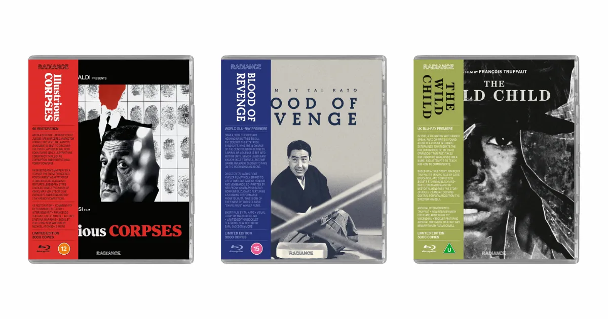 Radiance Films January 2026 Blu-ray Releases: Illustrious Corpses, Blood of Revenge, The Wild Child